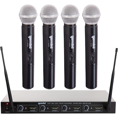 Gemini Quad channel UHF Wireless system  handheld UHF-04M-S1234